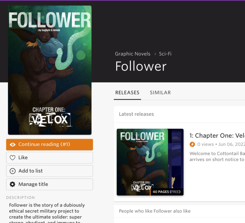Follower is now on GlobalComix