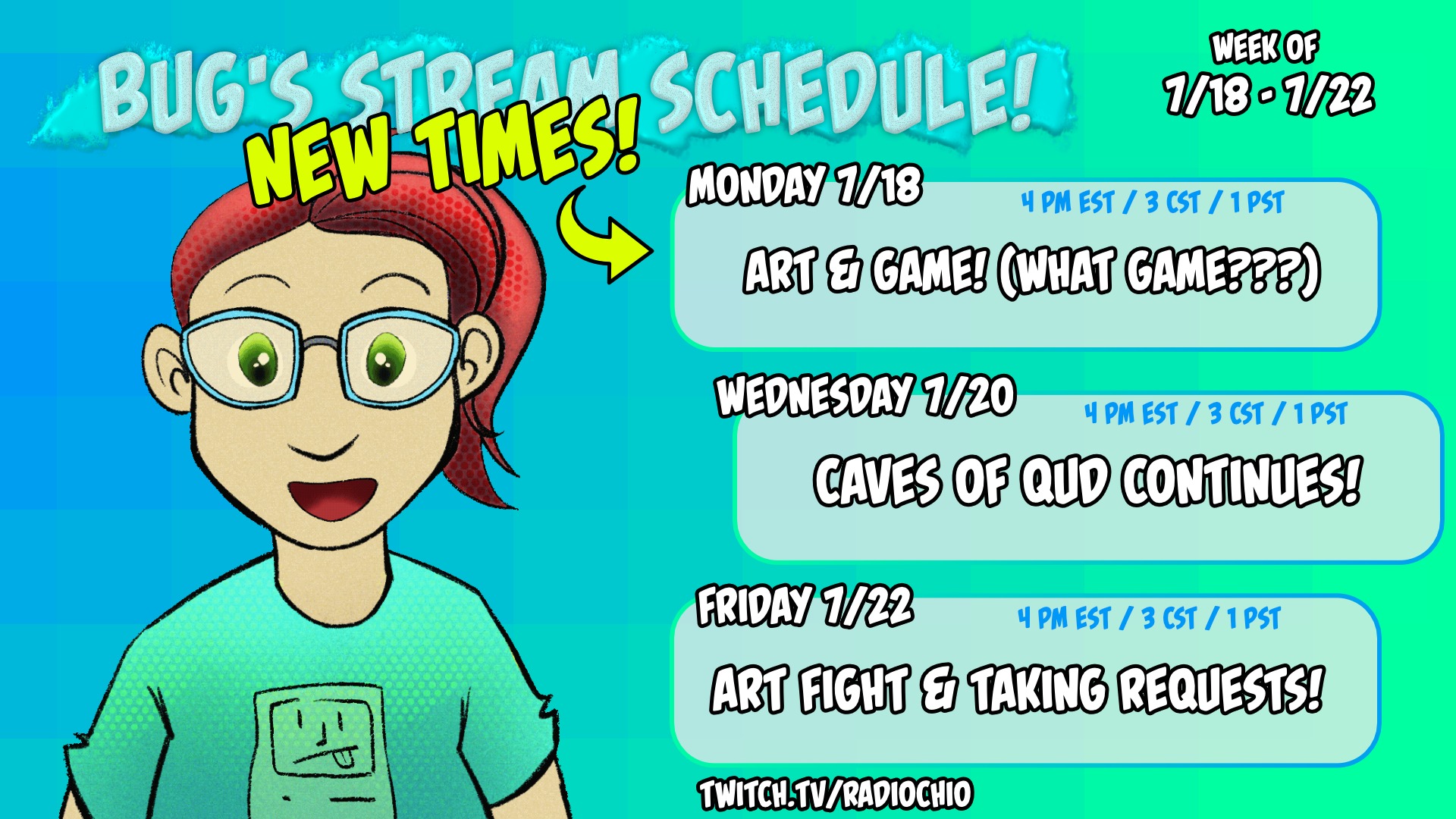 Stream Schedule! (7/18-7/22)